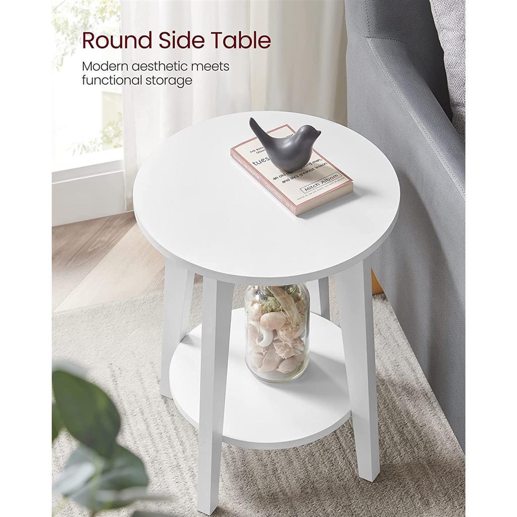 VASAGLE Round End Table with Lower Shelf FredCo