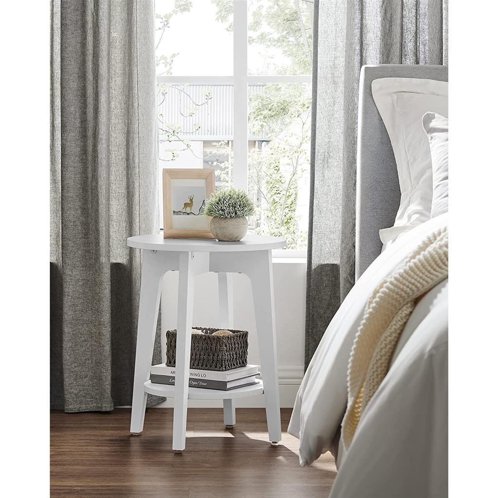 VASAGLE Round End Table with Lower Shelf FredCo