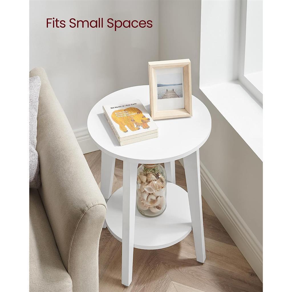 VASAGLE Round End Table with Lower Shelf FredCo