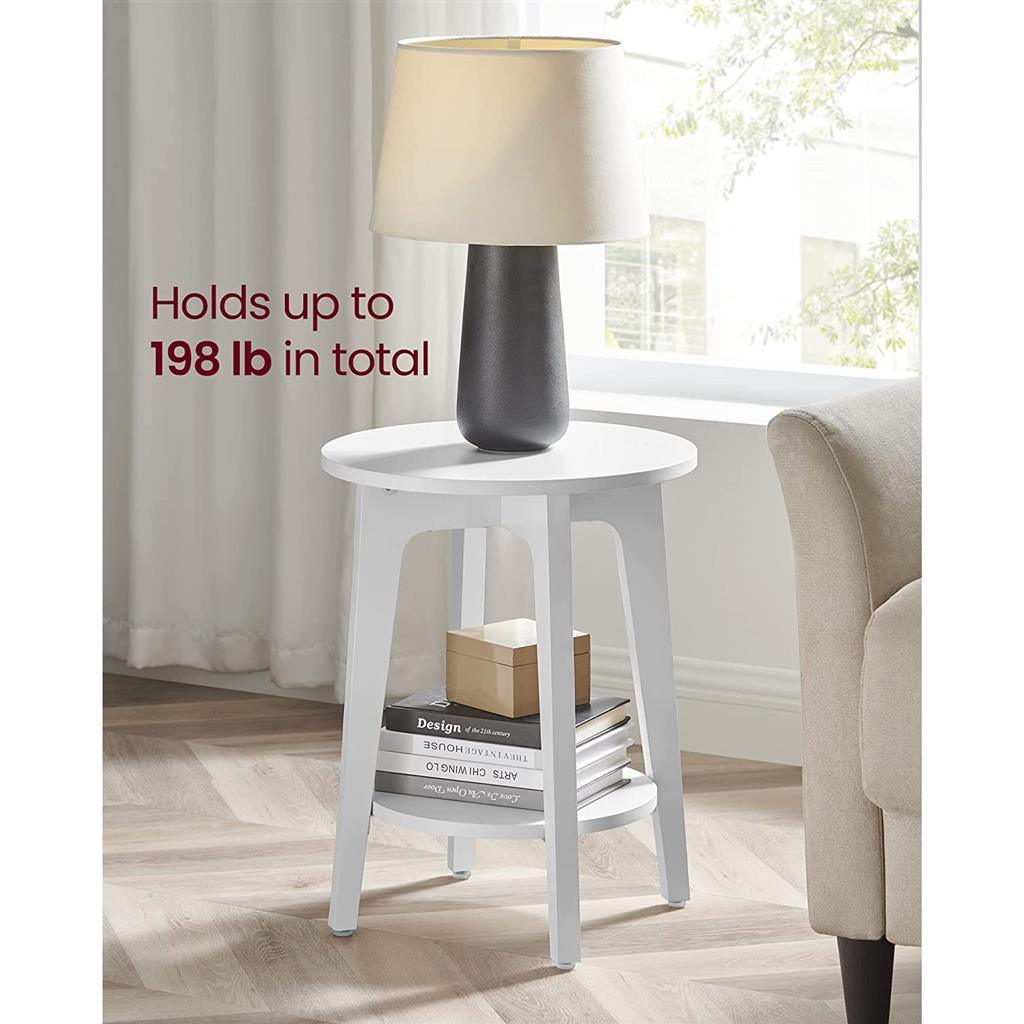 VASAGLE Round End Table with Lower Shelf FredCo