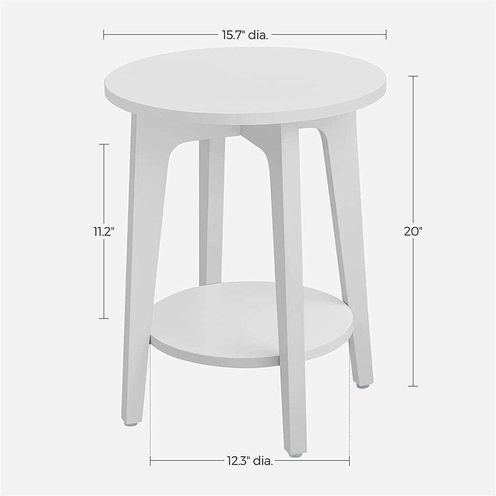 VASAGLE Round End Table with Lower Shelf FredCo