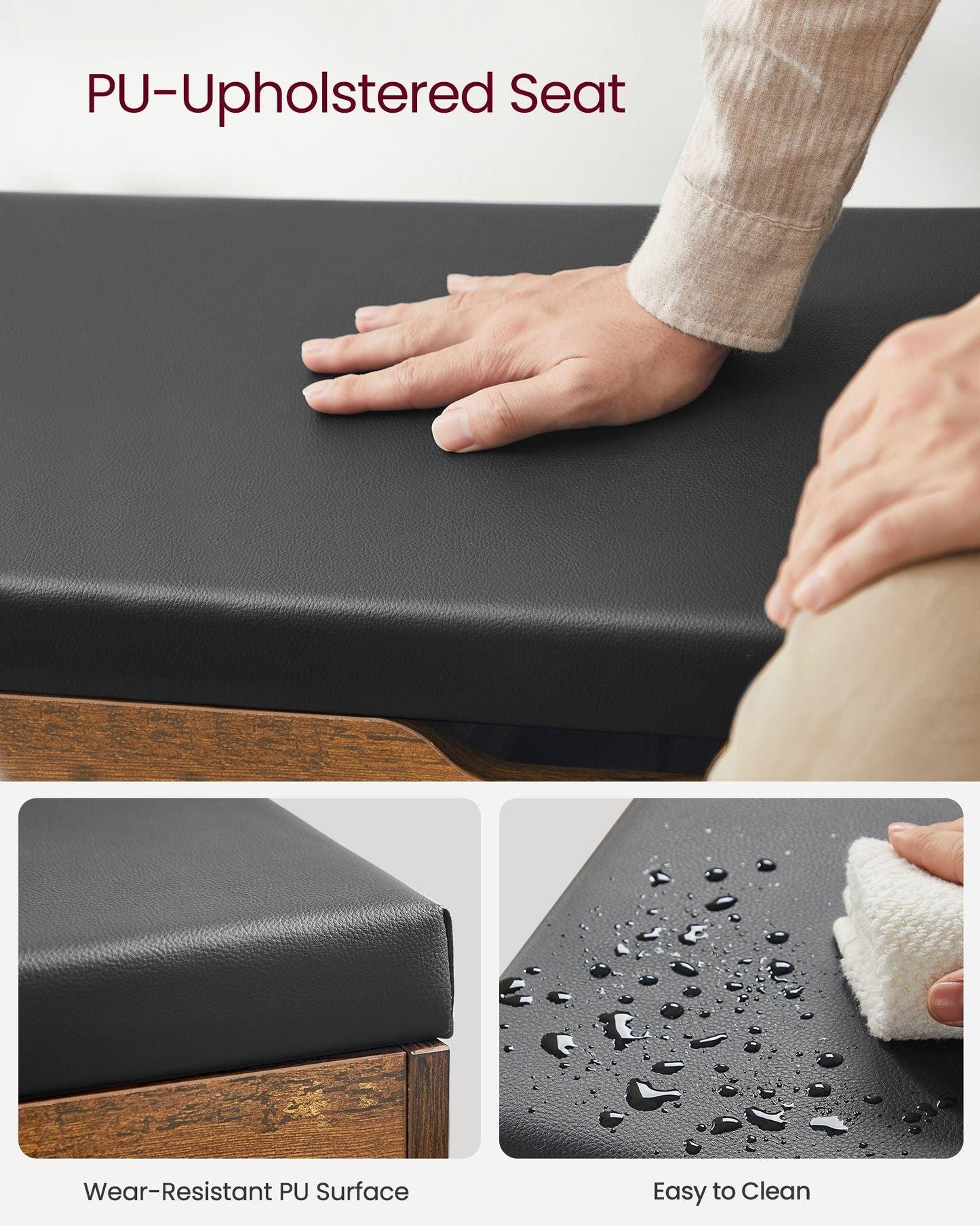 VASAGLE Storage Bench with Cushion FredCo