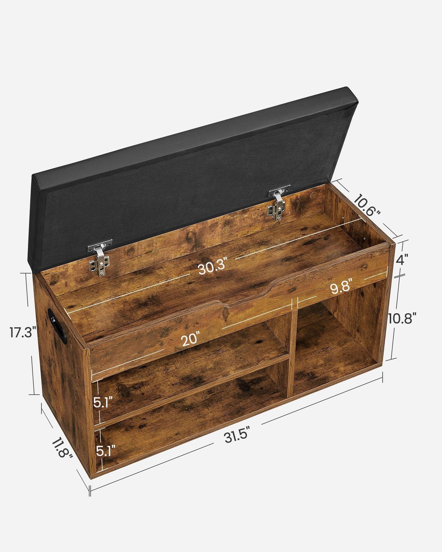 VASAGLE Storage Bench with Cushion FredCo