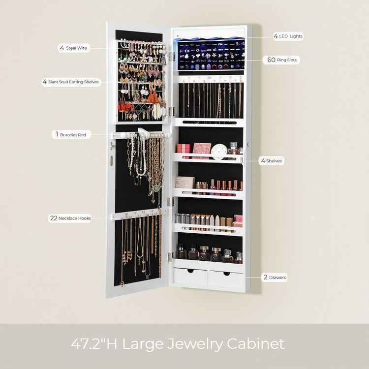 Vaulted Mirror Jewelry Armoire FredCo