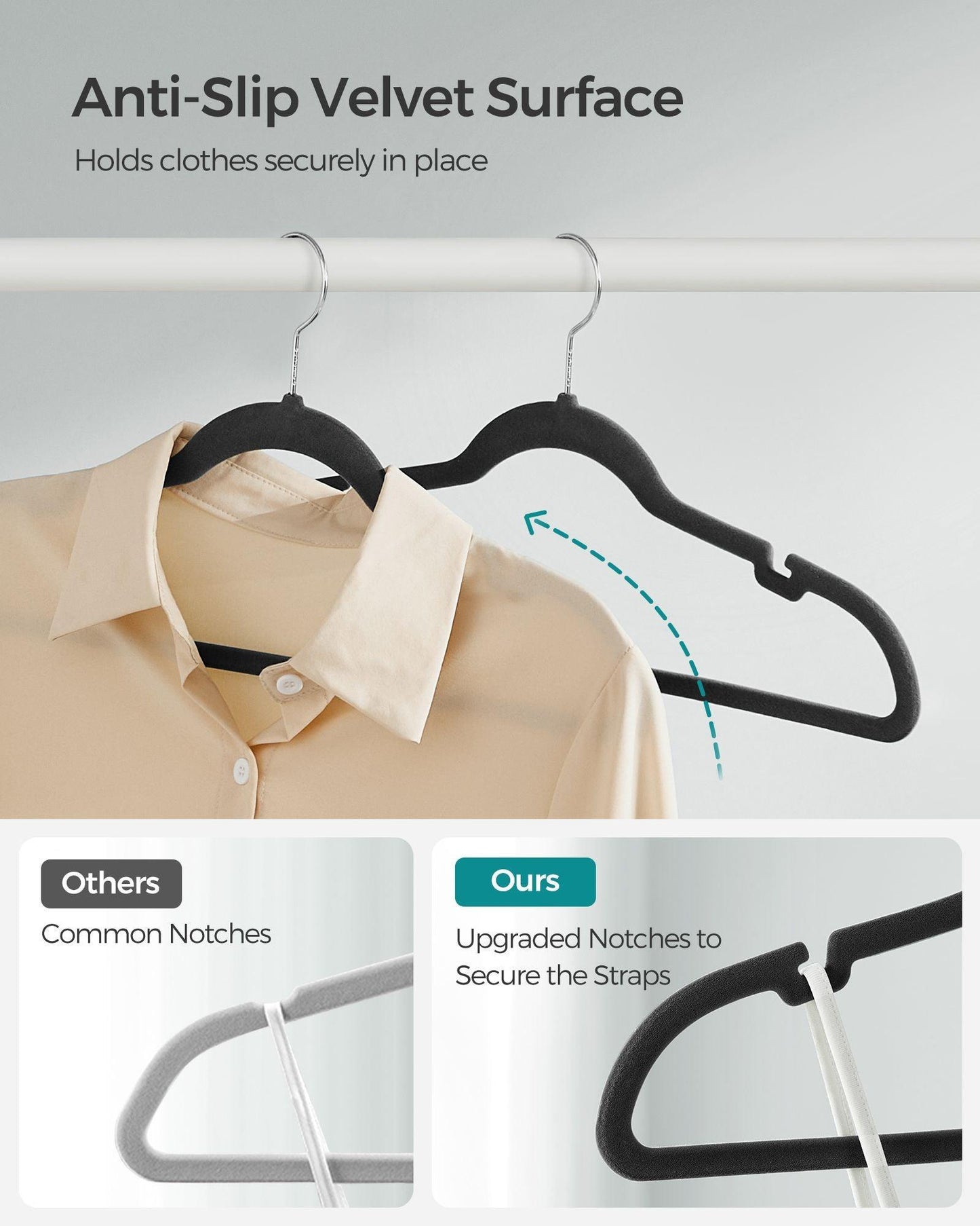 Velvet Hangers 30 Pack, Non-Slip Clothes Hangers FredCo