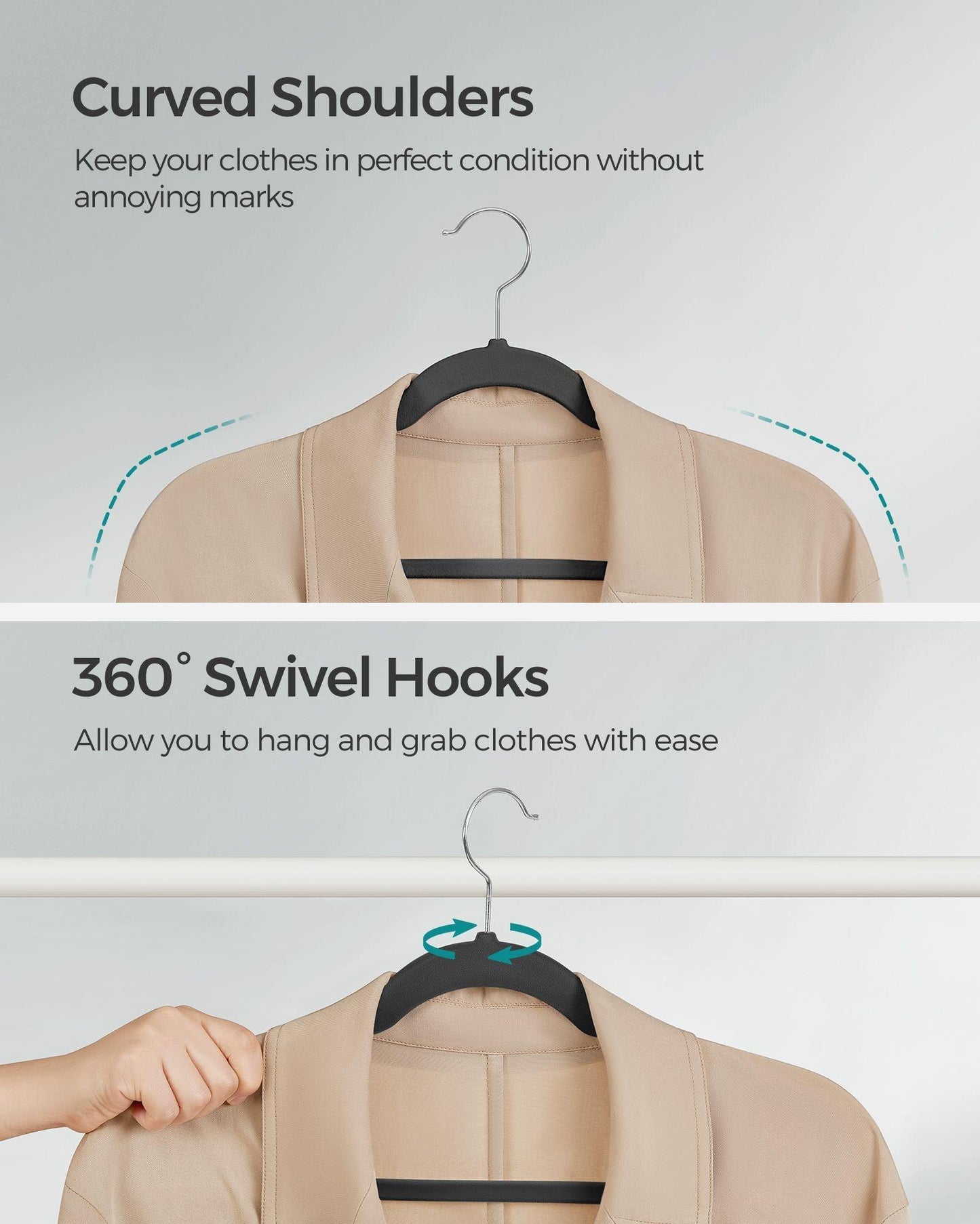 Velvet Hangers 30 Pack, Non-Slip Clothes Hangers FredCo