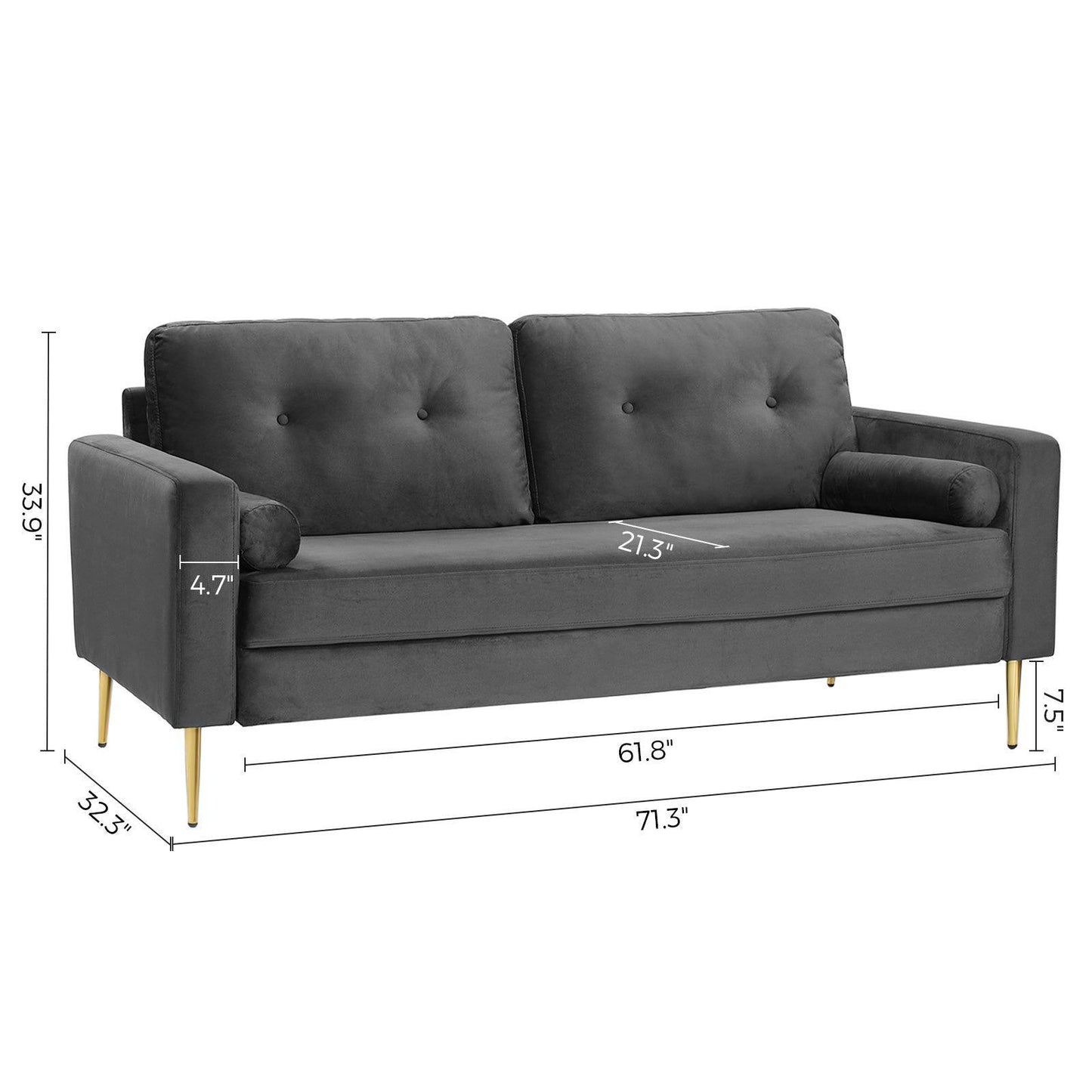 Velvet Surface Sofa FredCo