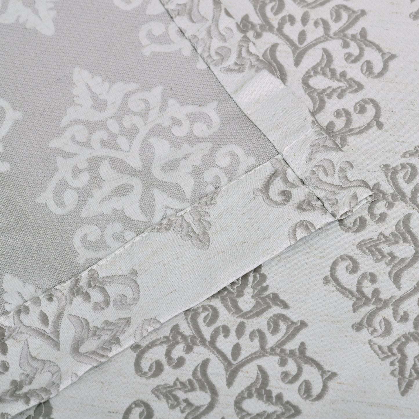 Venetian Damask Floral Jacquard Vintage Grommet Curtain Panel Set FredCo