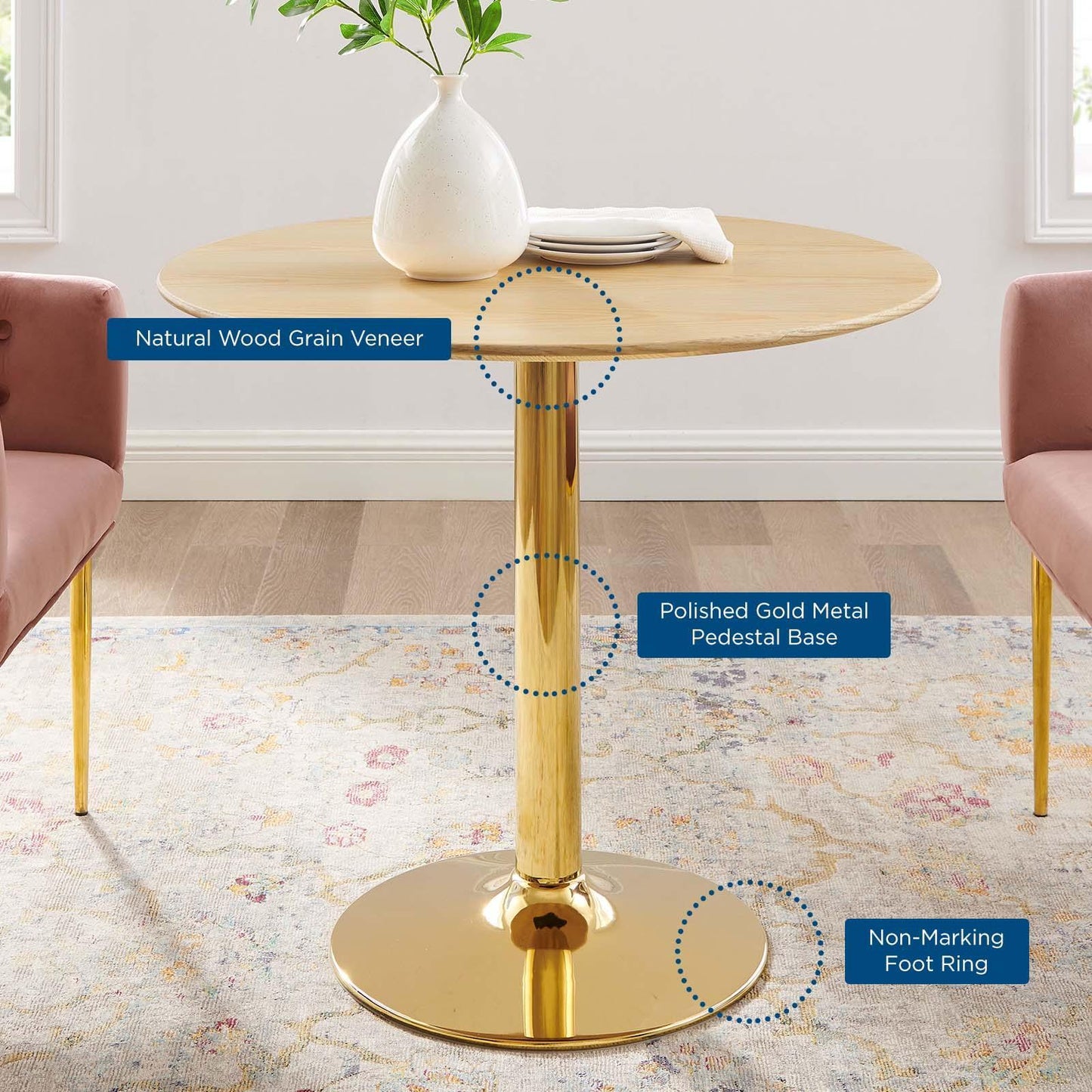 Verne 35" Dining Table, EEI-4739 FredCo