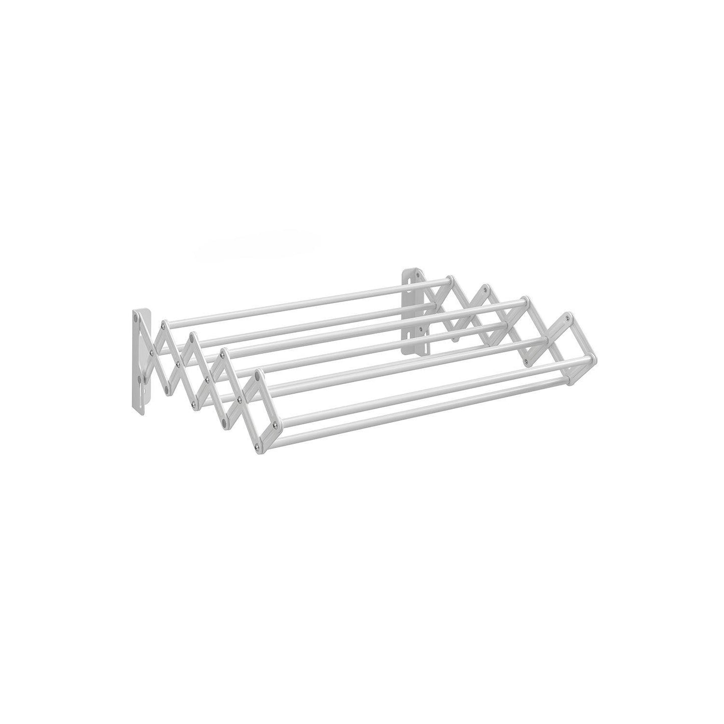 Wall-Mounted Expandable Steel Clothes Drying Rack with 9 Rods Cloud White FredCo