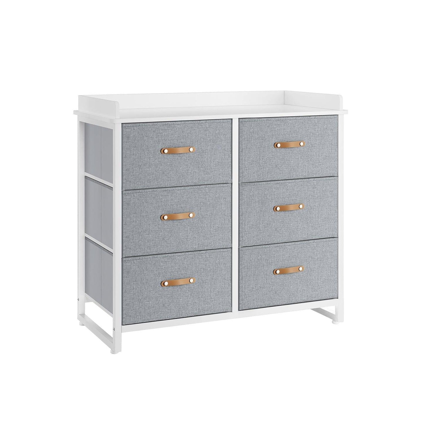 Water-Resistant Kids Dresser with 6 Drawers Dove Gray FredCo