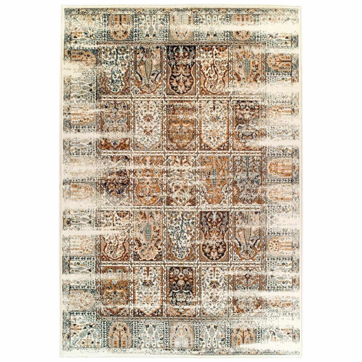 Waterford Traditional Patchwork Floral Grid Rug FredCo