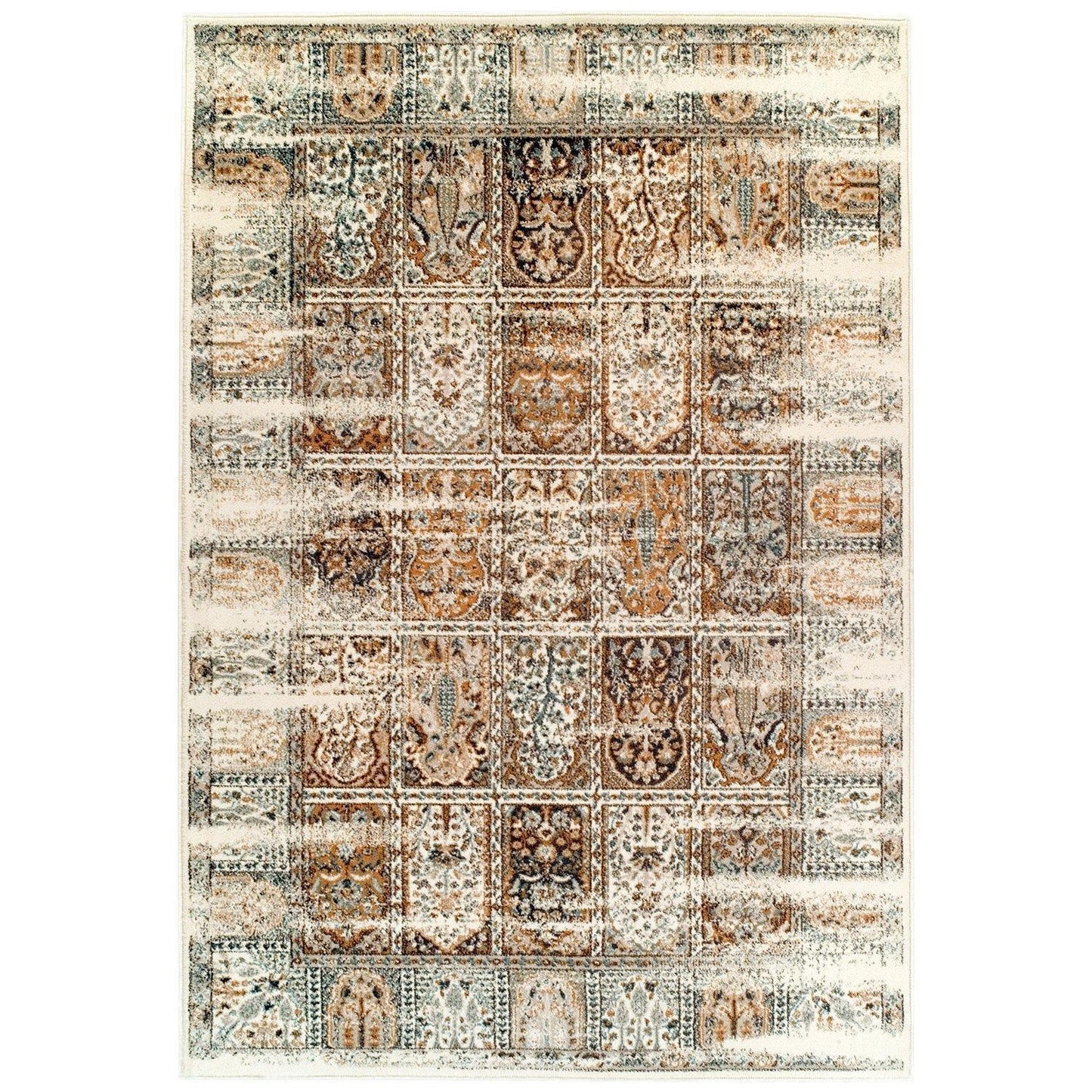 Waterford Traditional Patchwork Floral Grid Rug FredCo