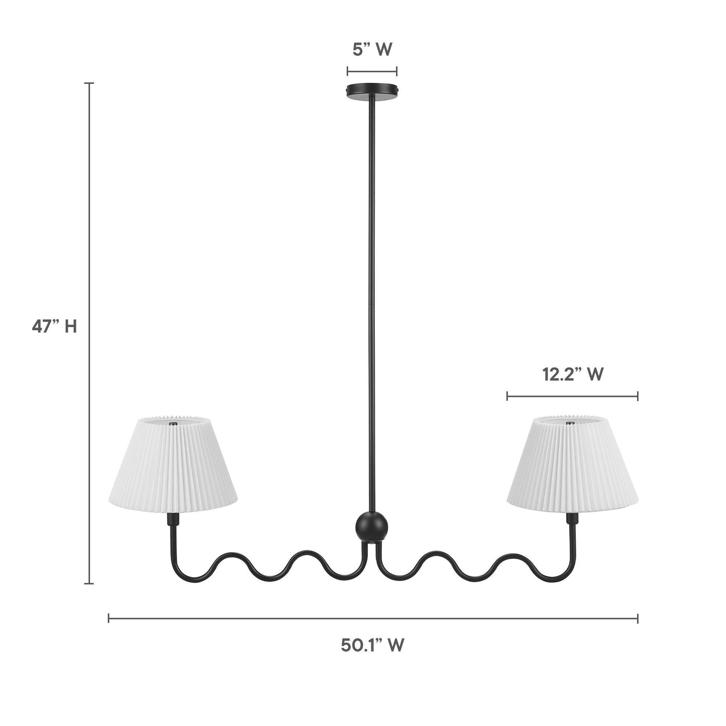 Wave Squiggle 2-Arm Pendant Light by Modway FredCo