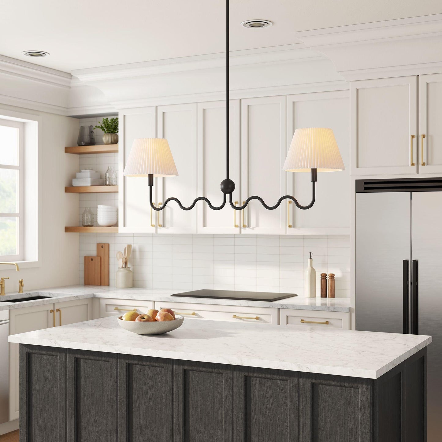 Wave Squiggle 2-Arm Pendant Light by Modway FredCo
