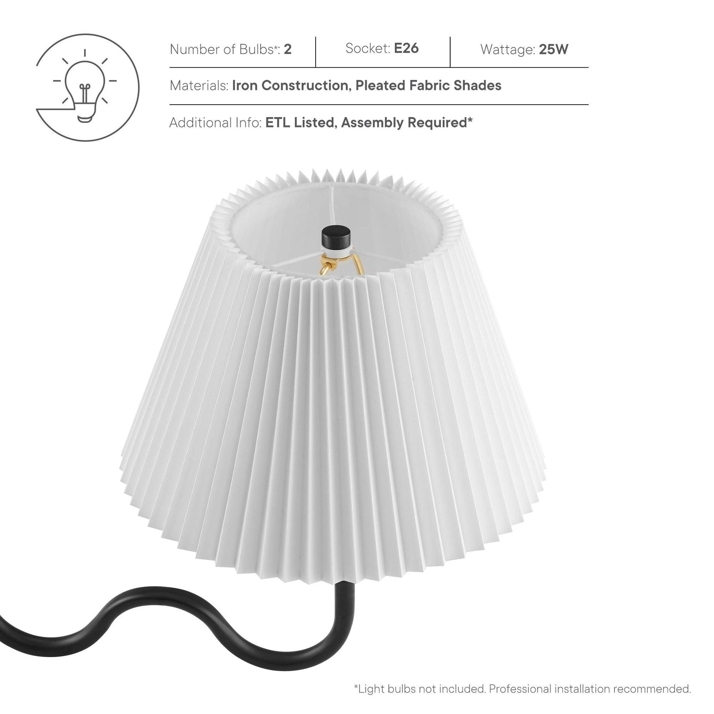 Wave Squiggle 2-Arm Pendant Light by Modway FredCo