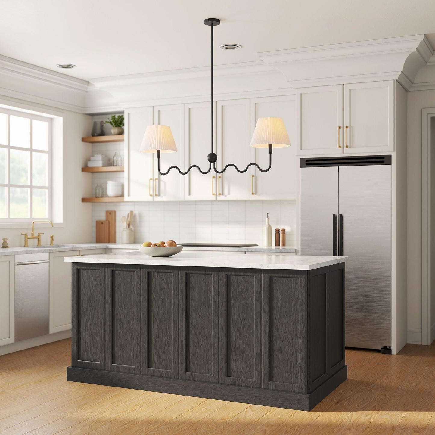 Wave Squiggle 2-Arm Pendant Light by Modway FredCo