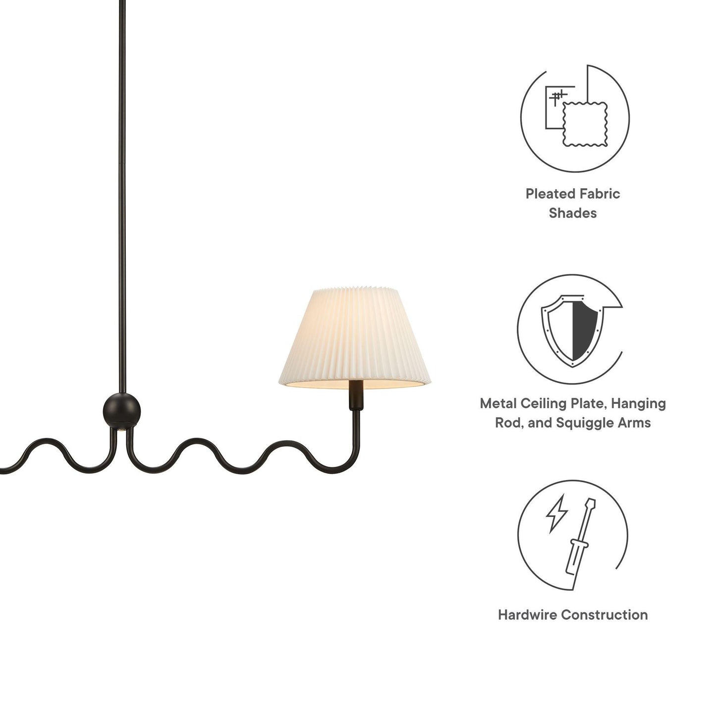 Wave Squiggle 2-Arm Pendant Light by Modway FredCo