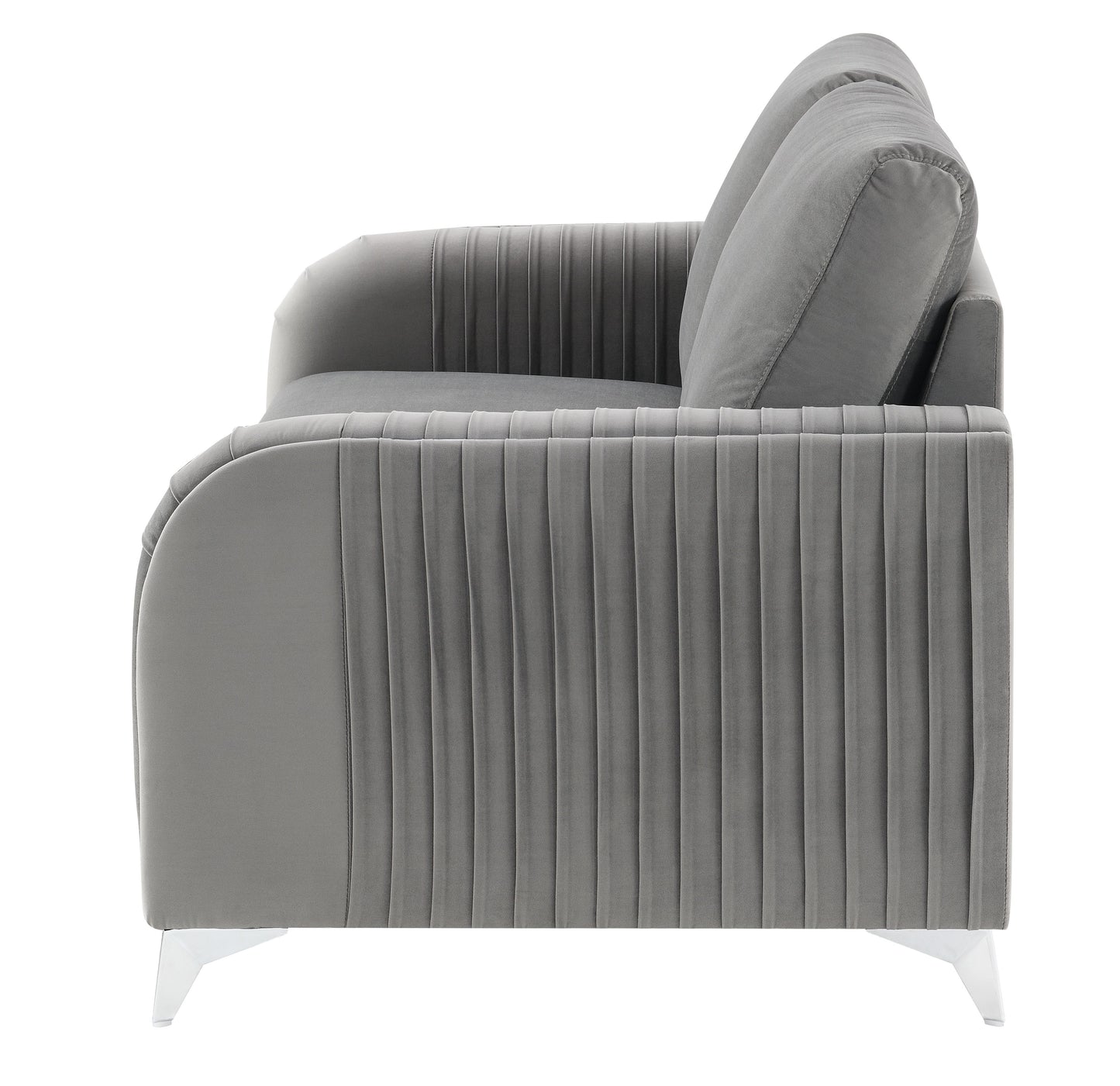 Wenona Gray Velvet Loveseat FredCo