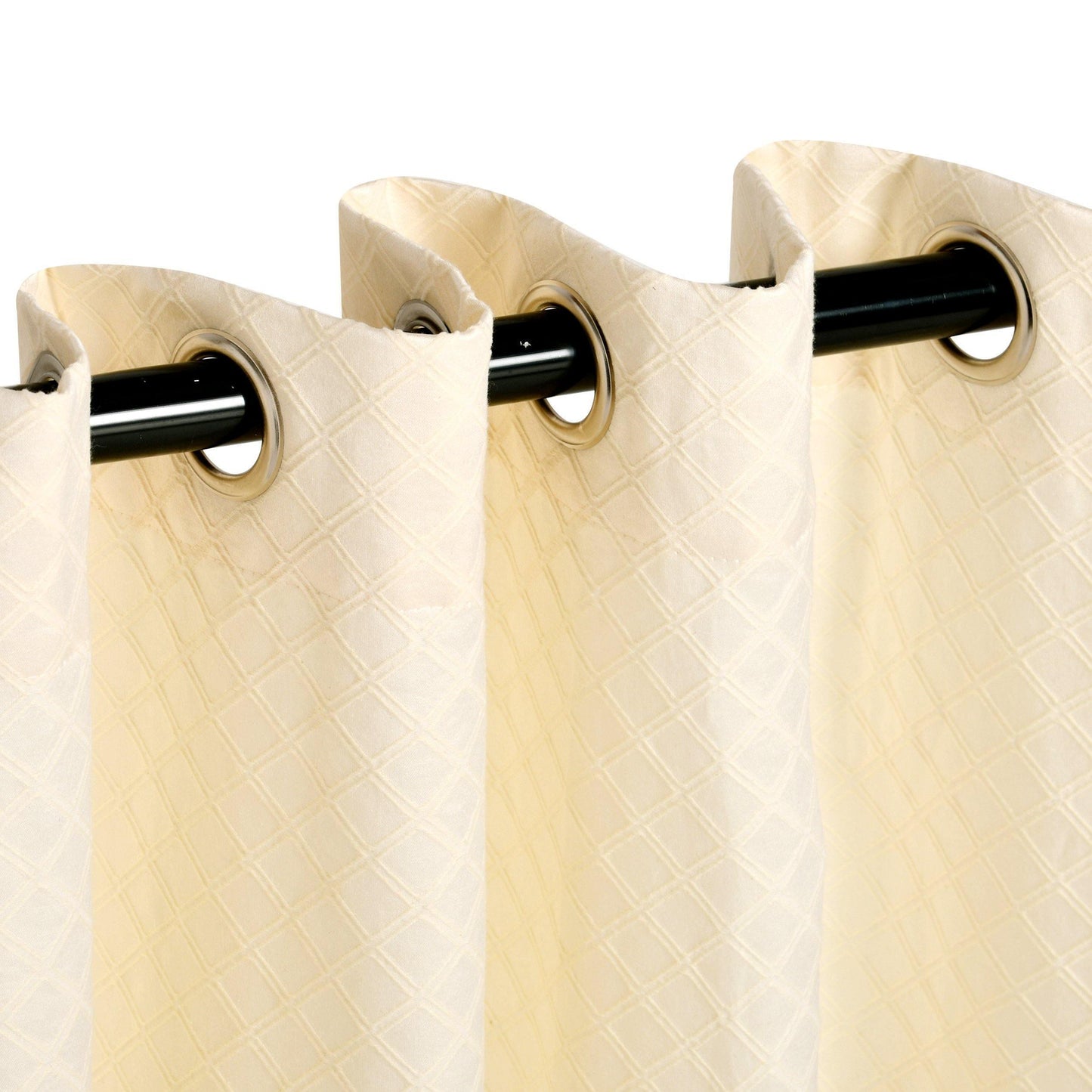 Westview Geometric Diamond Trellis Jacquard Grommet Curtain Panel Set FredCo