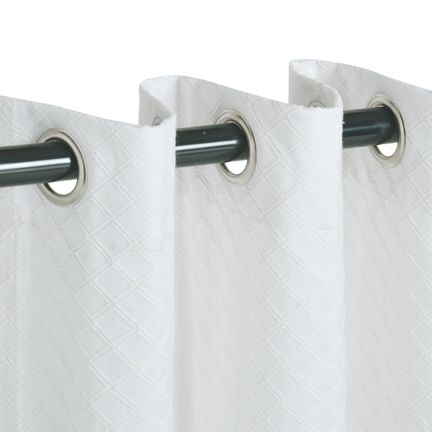Westview Geometric Diamond Trellis Jacquard Grommet Curtain Panel Set FredCo