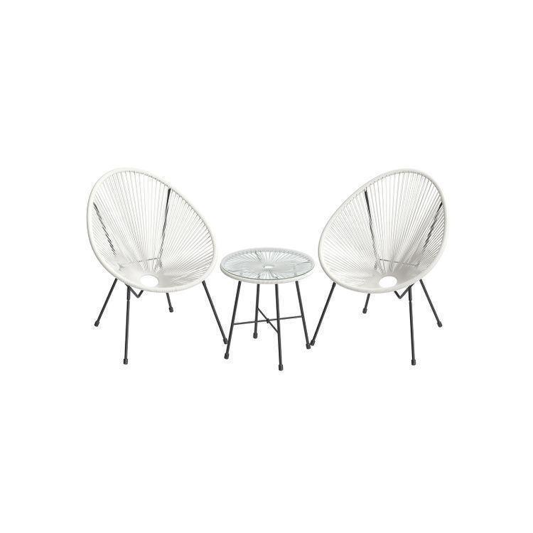 White 3-Piece Outdoor Acapulco Chair FredCo