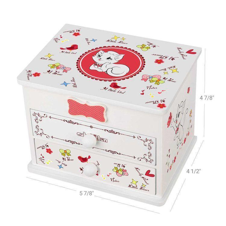 White Music Jewelry Box FredCo