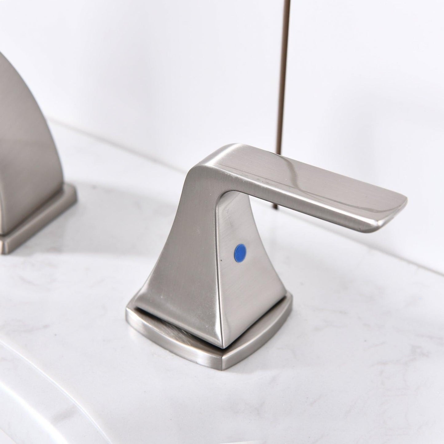 Widespread 2 Handles Bathroom Faucet with Pop Up Sink Drain, Nickel FredCo
