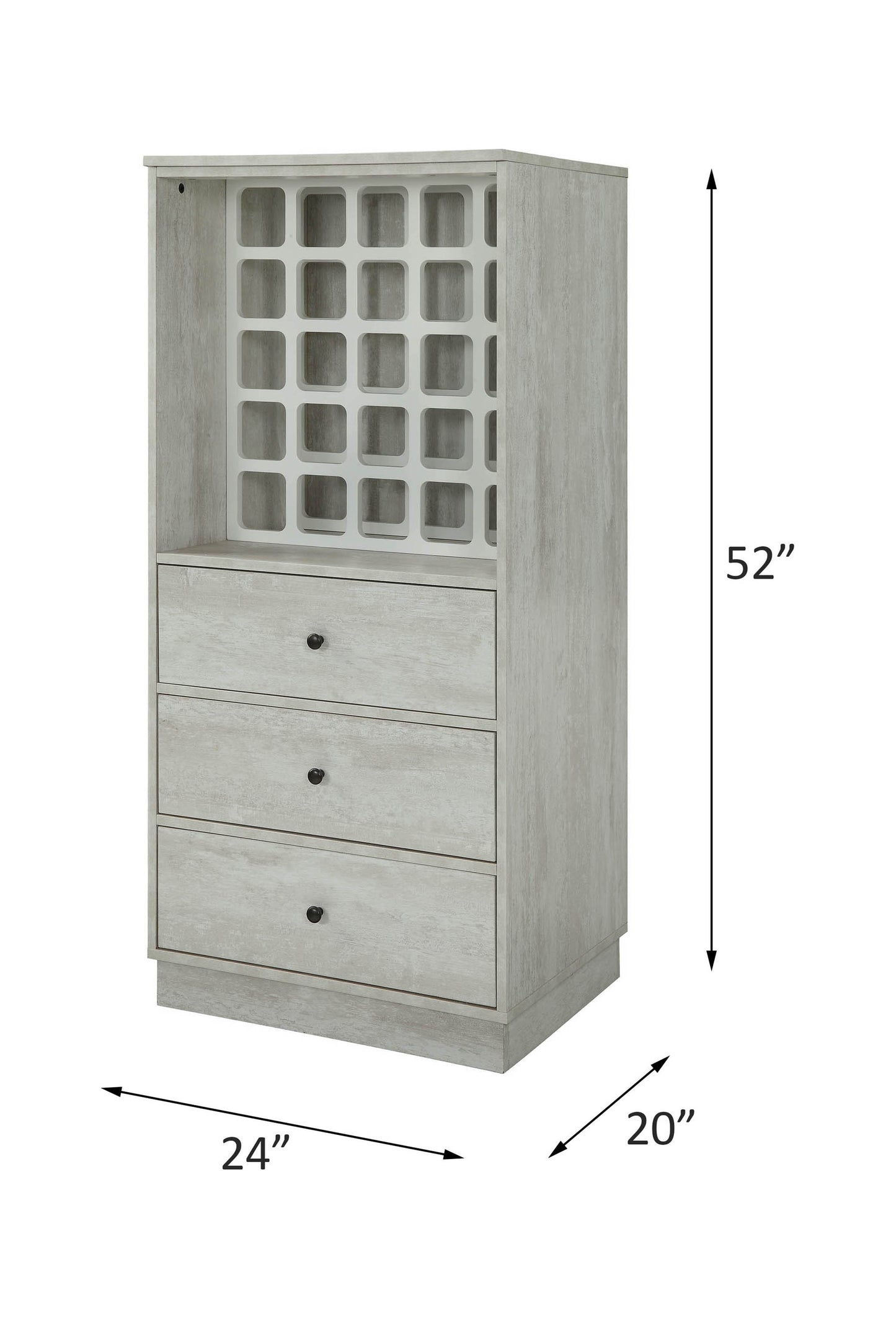 Wiesta Antique White Finish Wine Cabinet FredCo