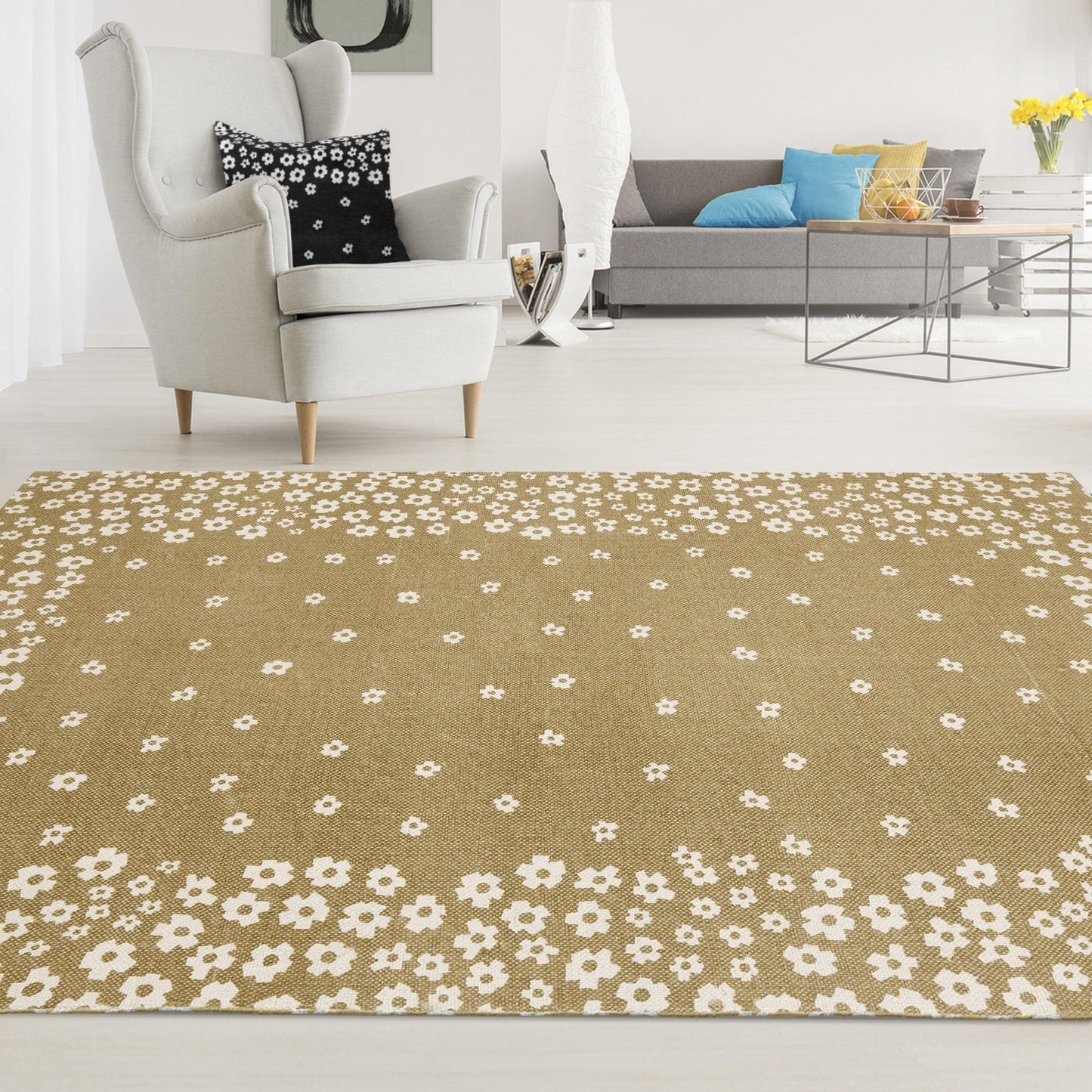 Wildflower 100% Cotton Rug, Environment Friendly Area Rugs FredCo