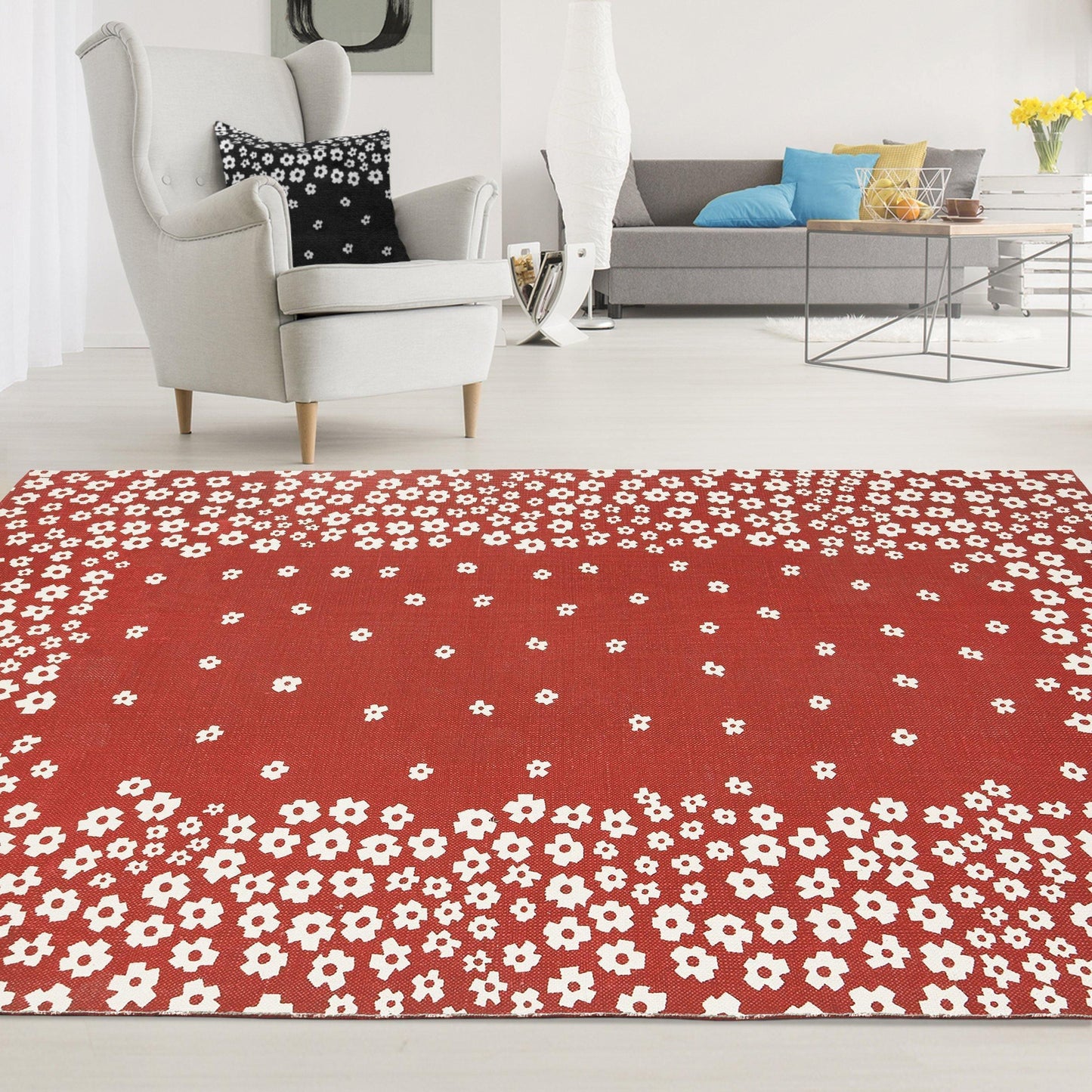Wildflower 100% Cotton Rug, Environment Friendly Area Rugs FredCo
