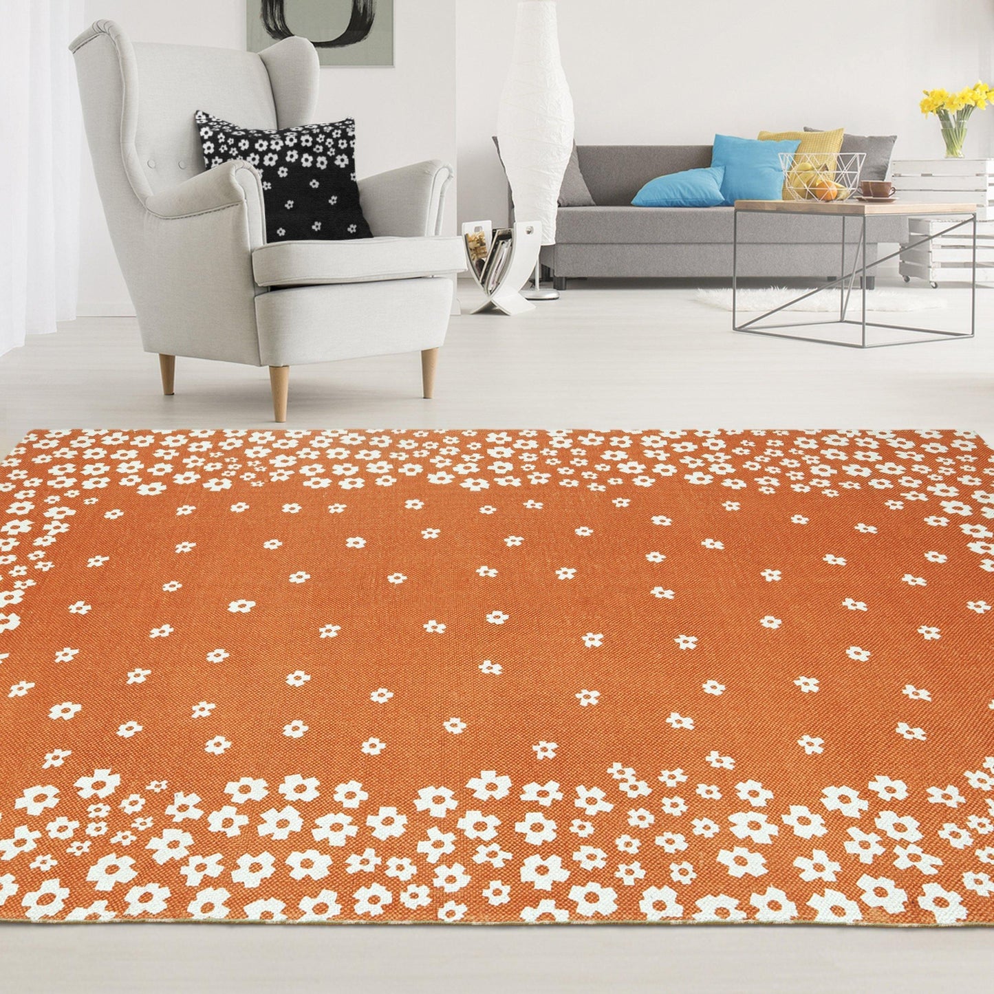 Wildflower 100% Cotton Rug, Environment Friendly Area Rugs FredCo