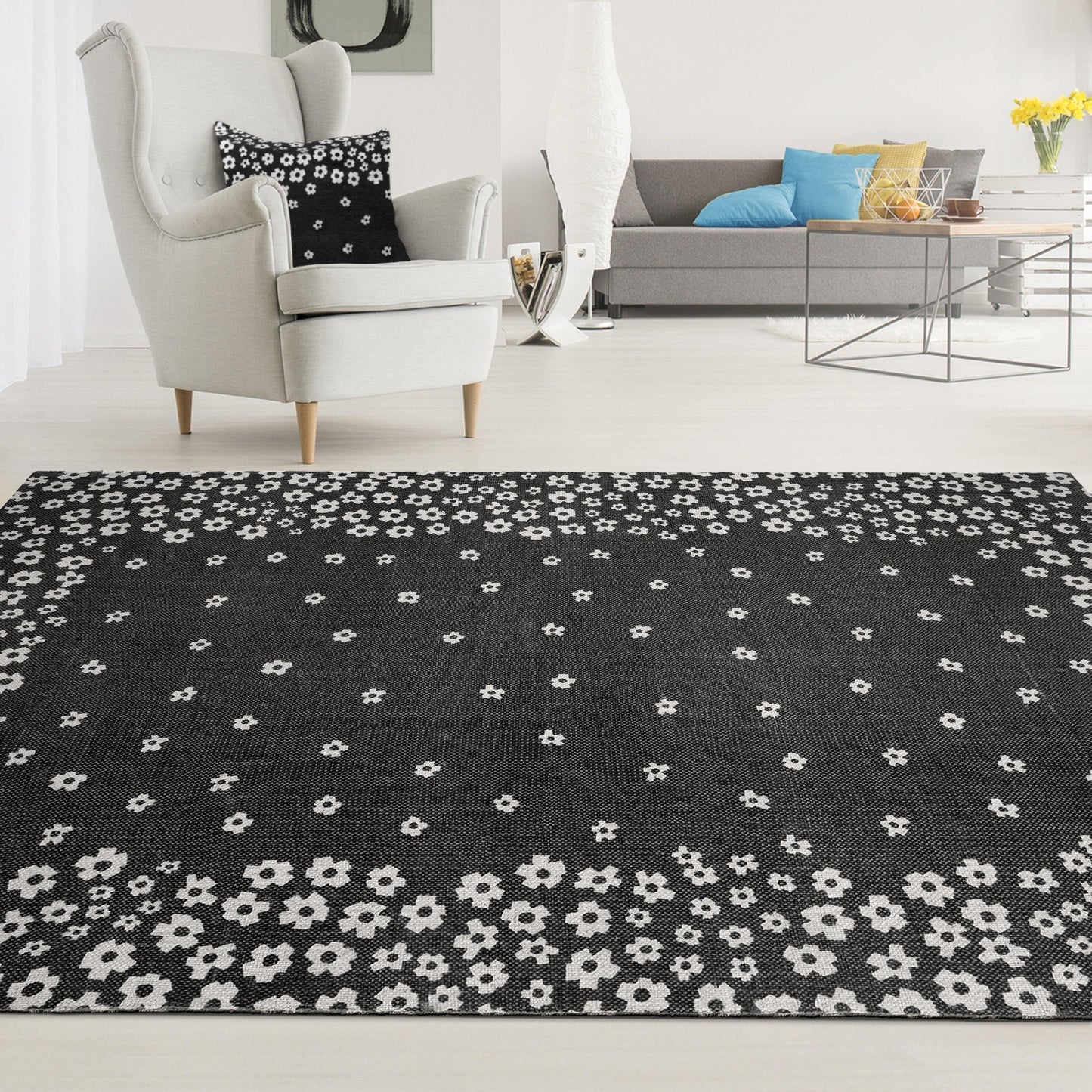 Wildflower 100% Cotton Rug, Environment Friendly Area Rugs FredCo