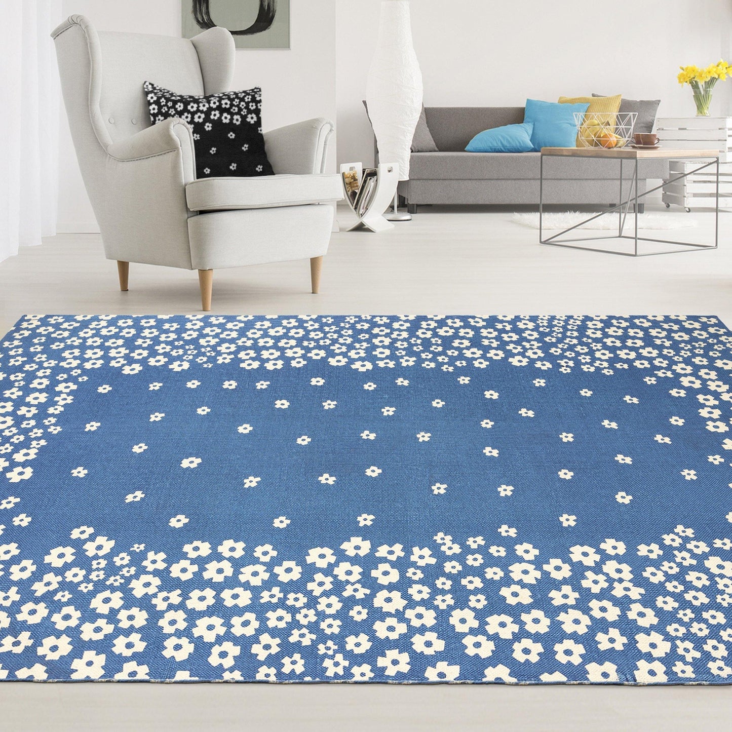 Wildflower 100% Cotton Rug, Environment Friendly Area Rugs FredCo