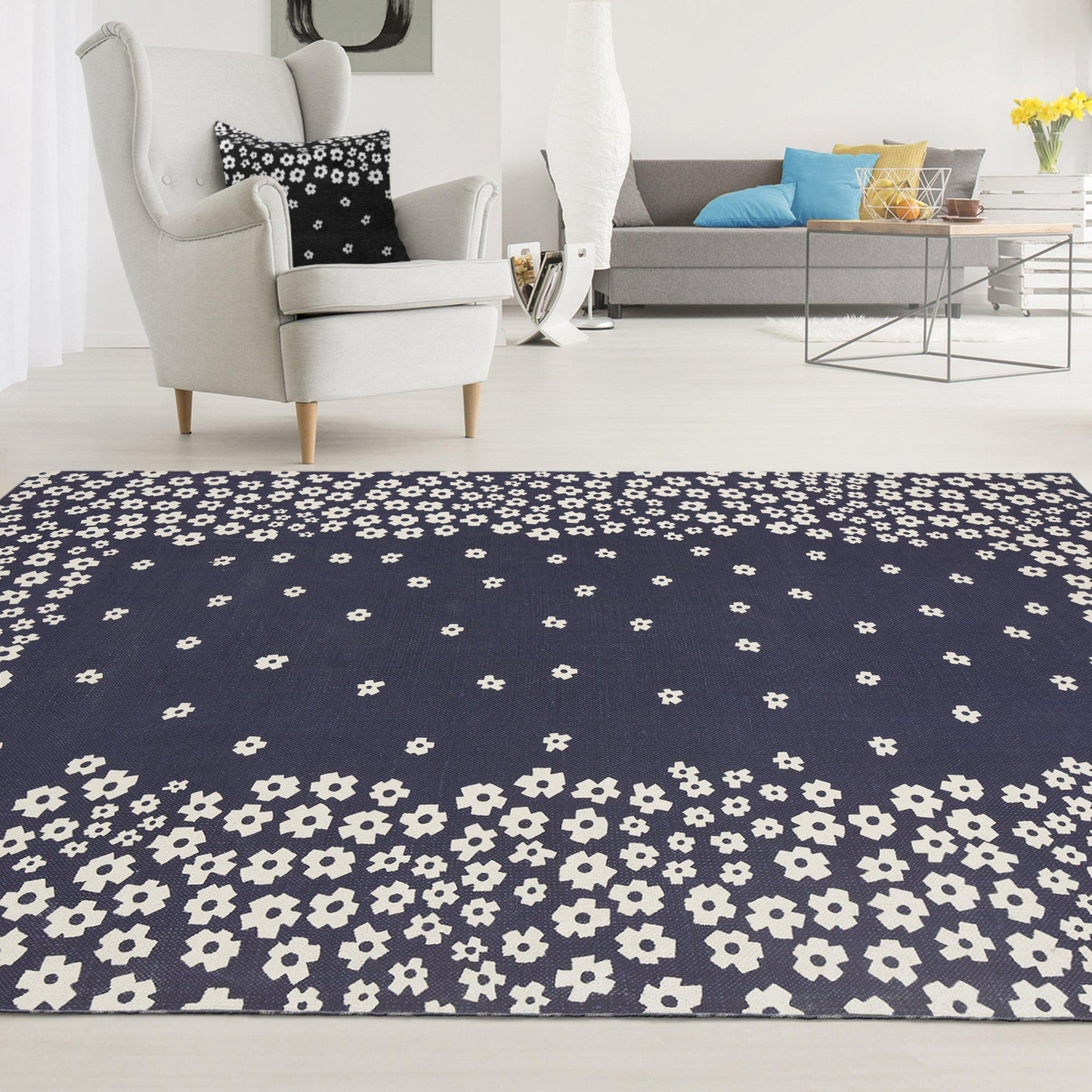 Wildflower 100% Cotton Rug, Environment Friendly Area Rugs FredCo