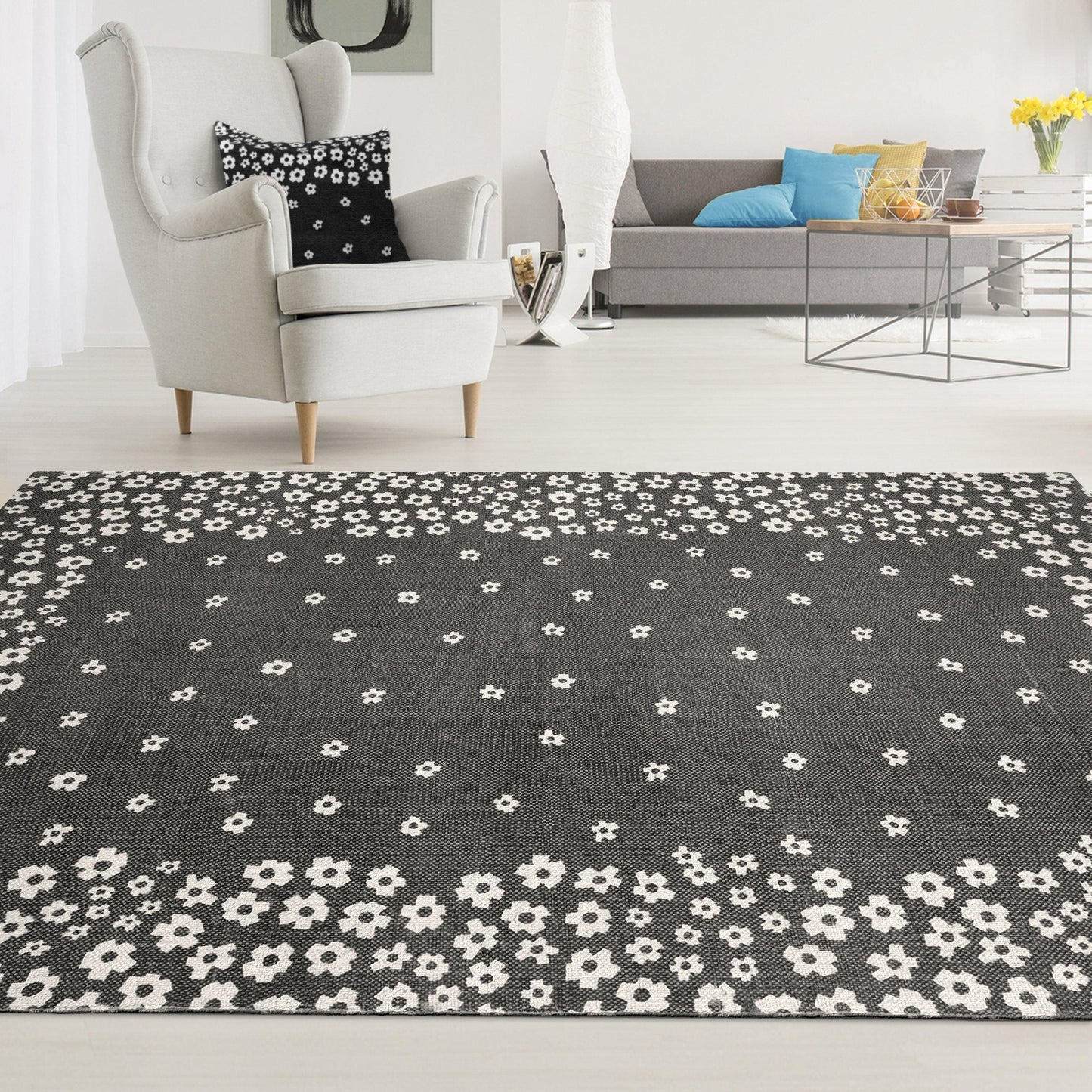 Wildflower 100% Cotton Rug, Environment Friendly Area Rugs FredCo