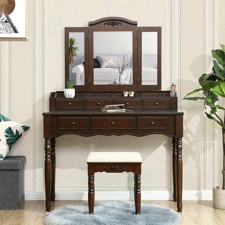 Wood Legs Vanity Set FredCo