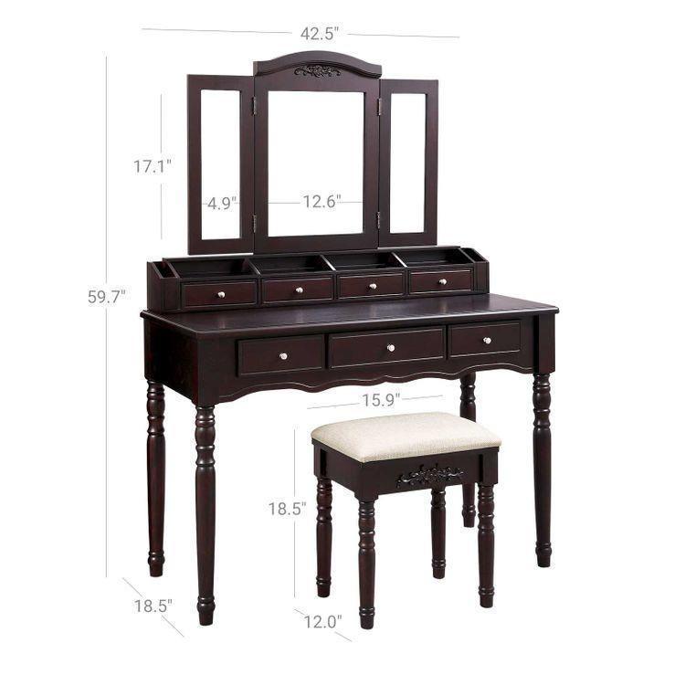 Wood Legs Vanity Set FredCo