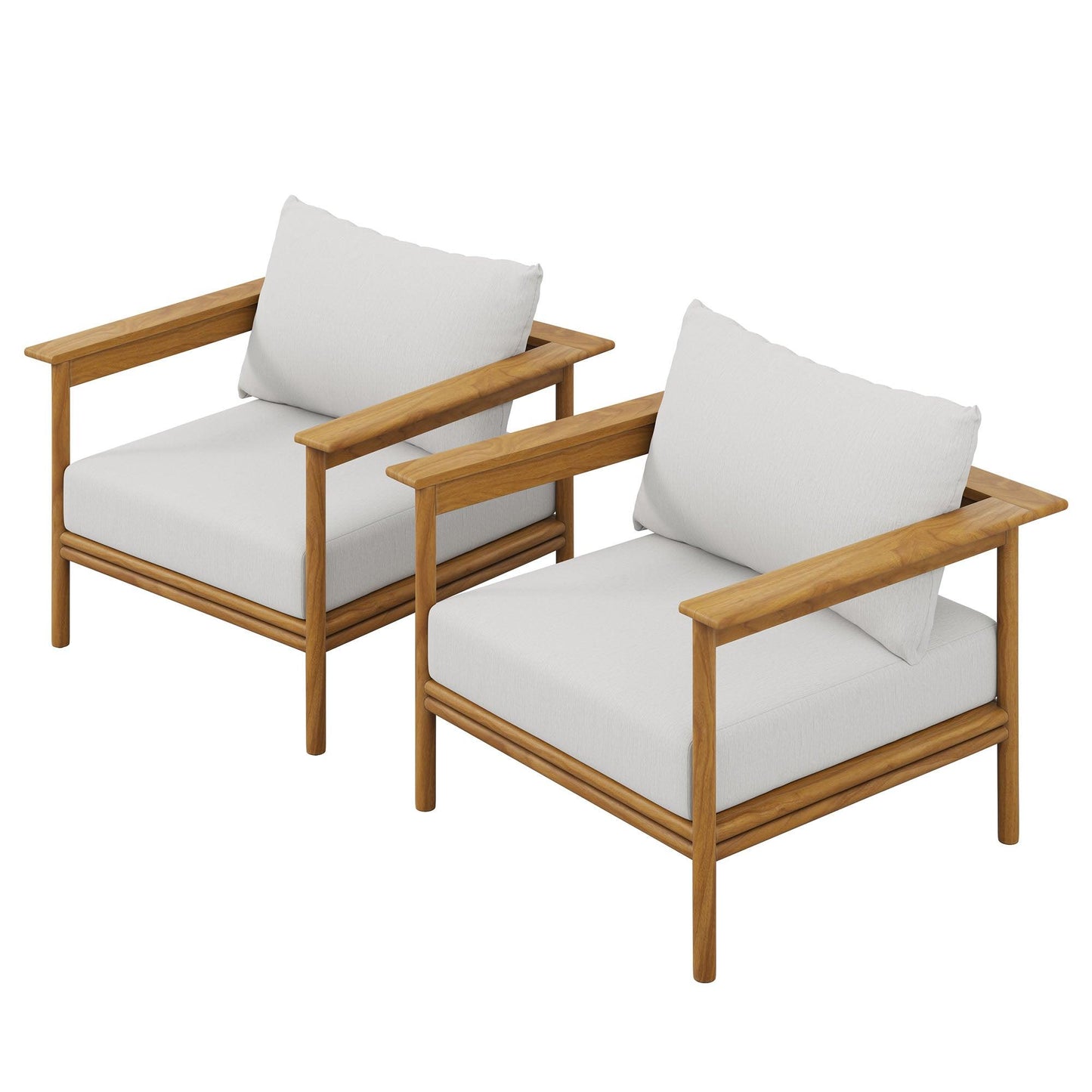 Wren Outdoor Patio Teak Wood Armchair Set of 2 by Modway FredCo