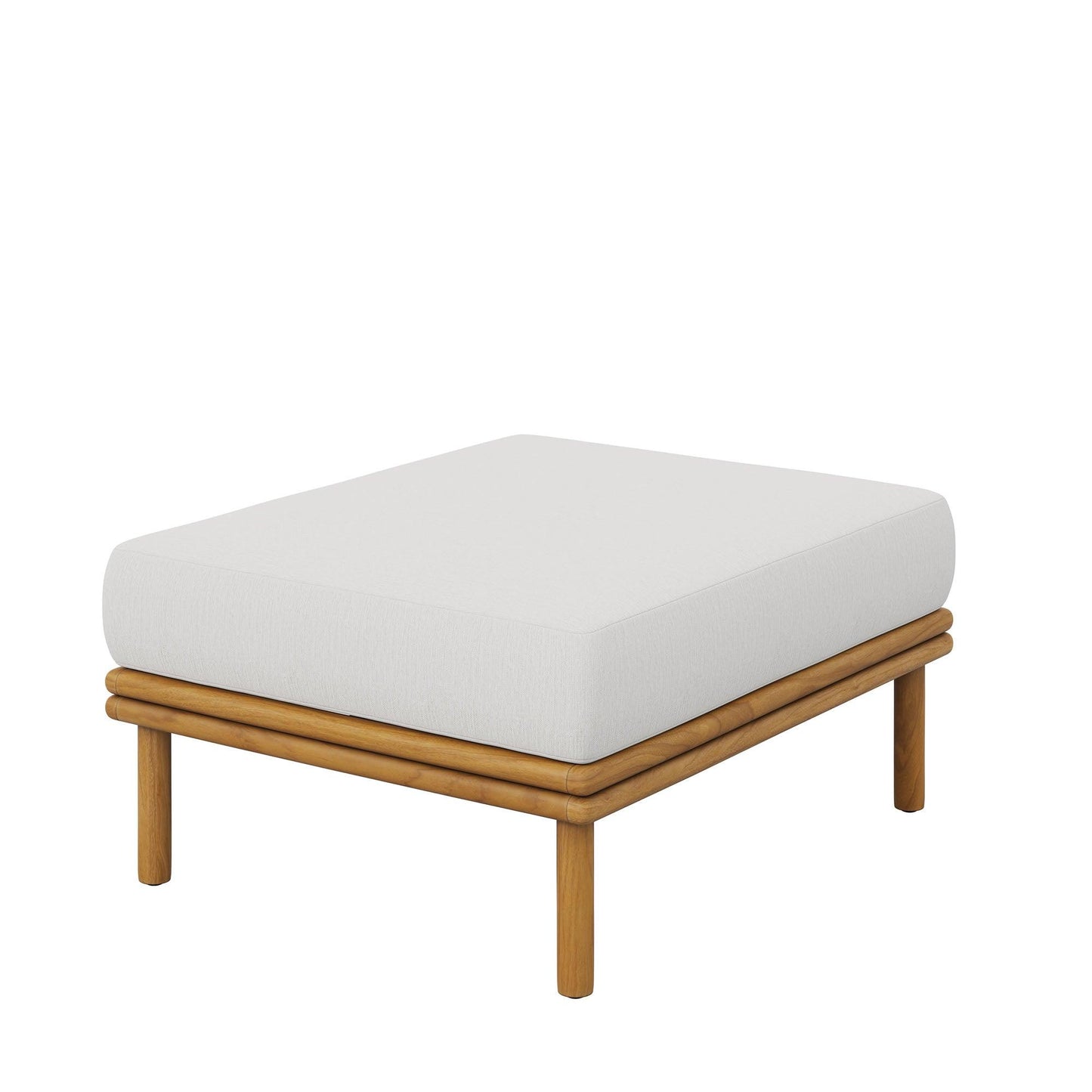 Wren Outdoor Patio Teak Wood Ottoman by Modway FredCo