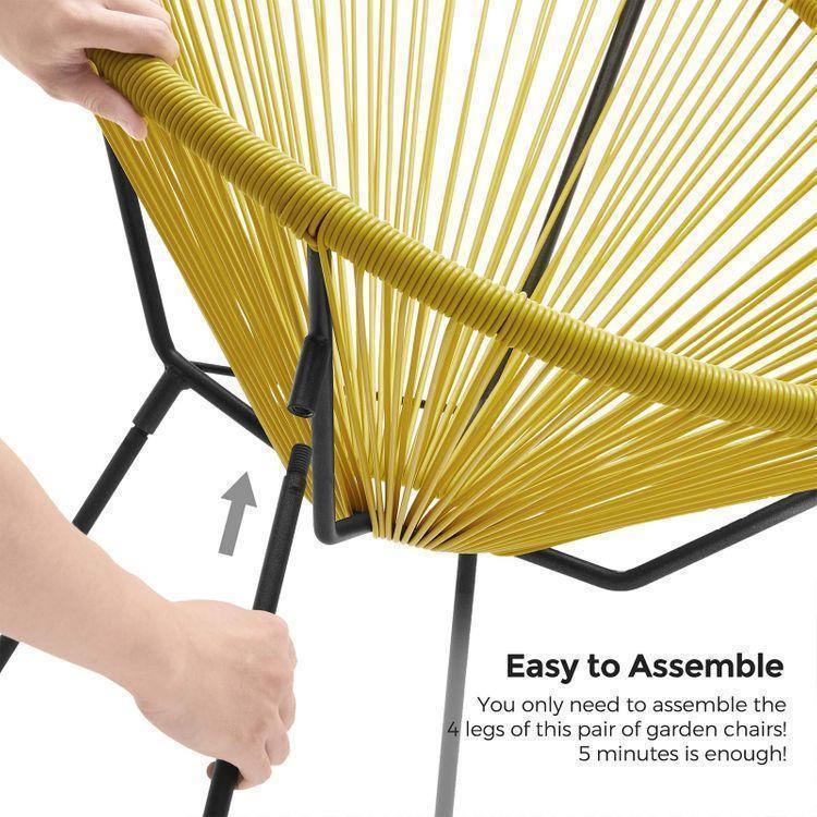 Yellow 3-Piece Outdoor Acapulco Chair FredCo