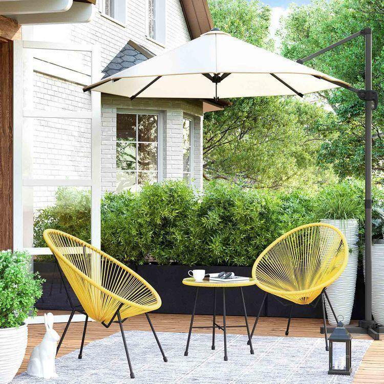 Yellow 3-Piece Outdoor Acapulco Chair FredCo