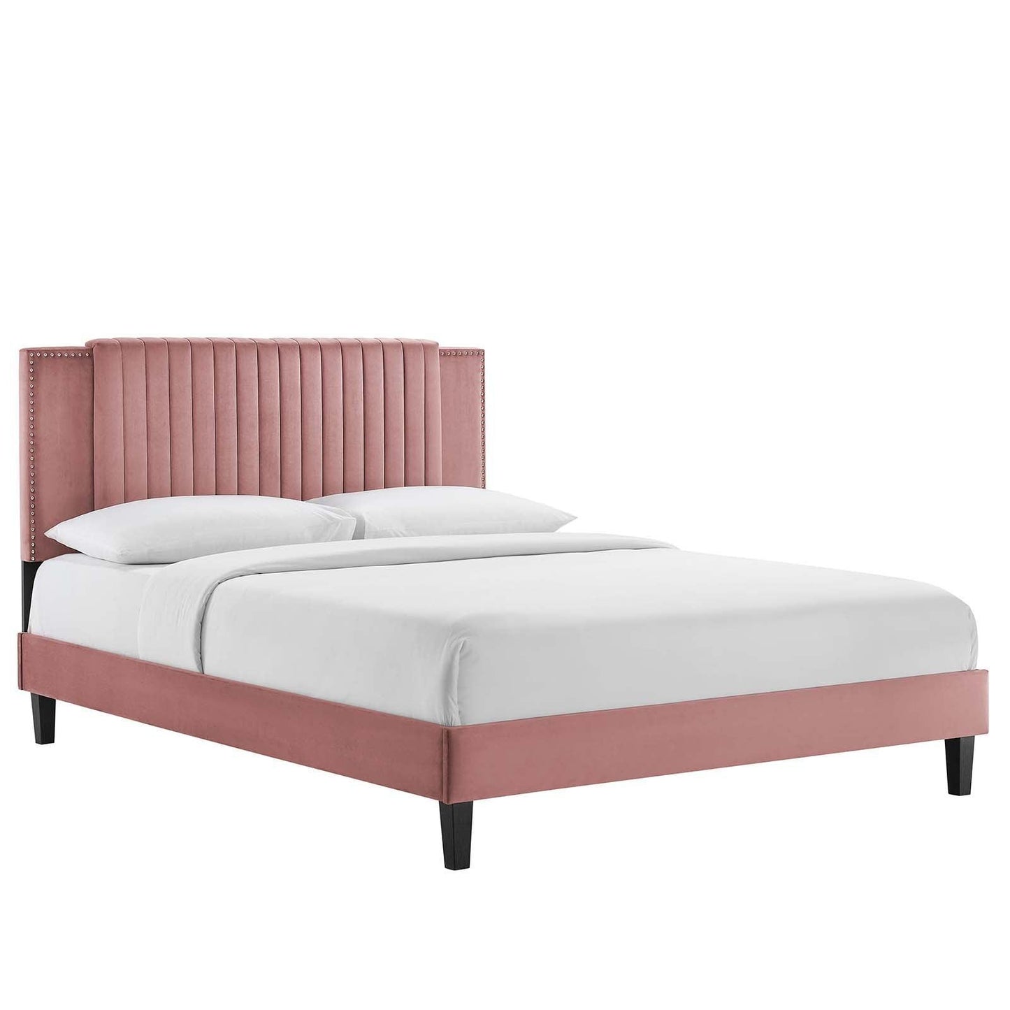 Zahra Channel Tufted Performance Velvet King Platform Bed, MOD-7014 FredCo