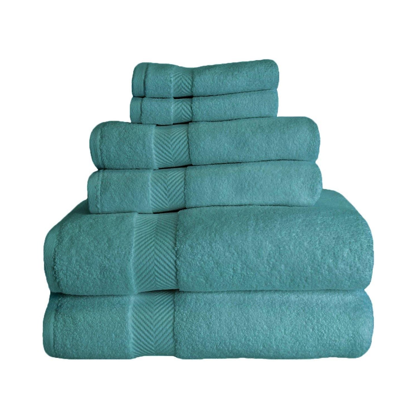 Zero-Twist Smart-Dry Absorbent Cotton Plush 6-Piece Towel Set FredCo