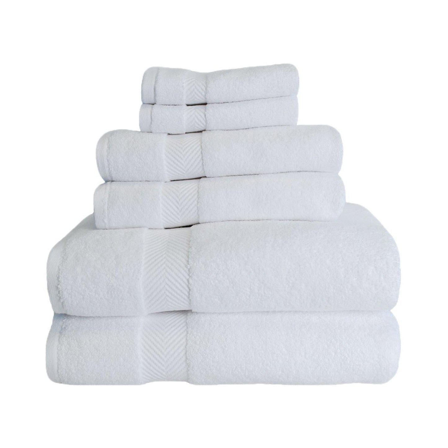 Zero-Twist Smart-Dry Absorbent Cotton Plush 6-Piece Towel Set FredCo