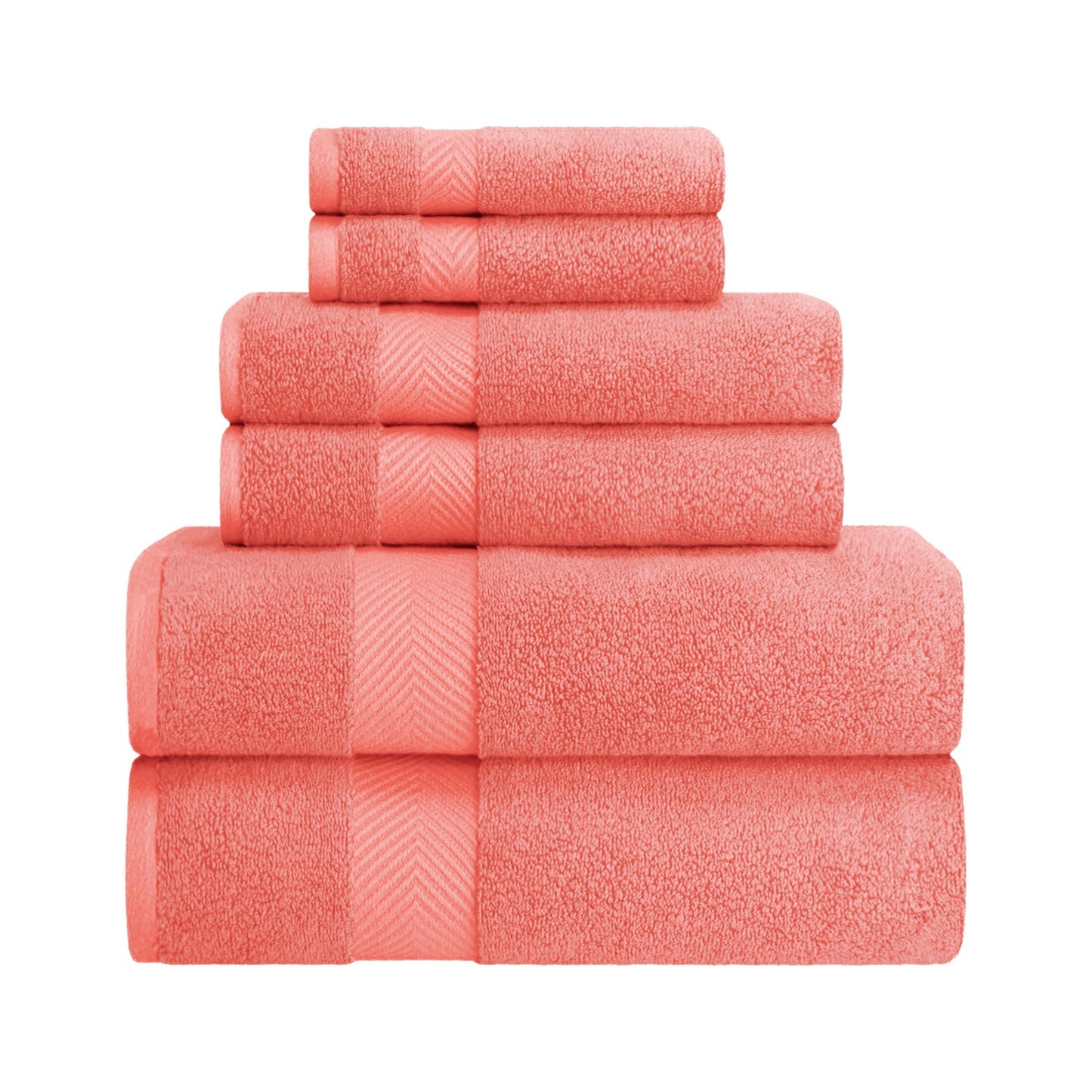 Zero-Twist Smart-Dry Absorbent Cotton Plush 6-Piece Towel Set FredCo