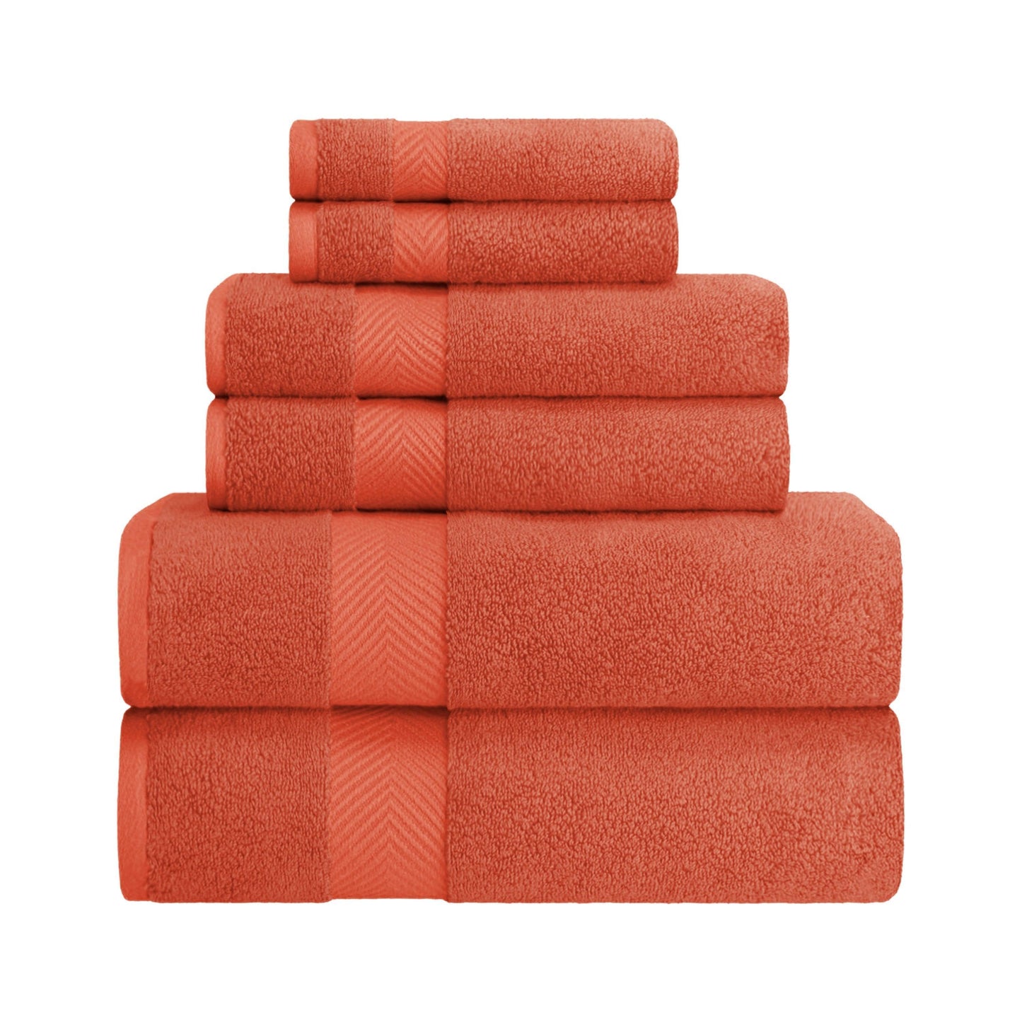 Zero-Twist Smart-Dry Absorbent Cotton Plush 6-Piece Towel Set FredCo