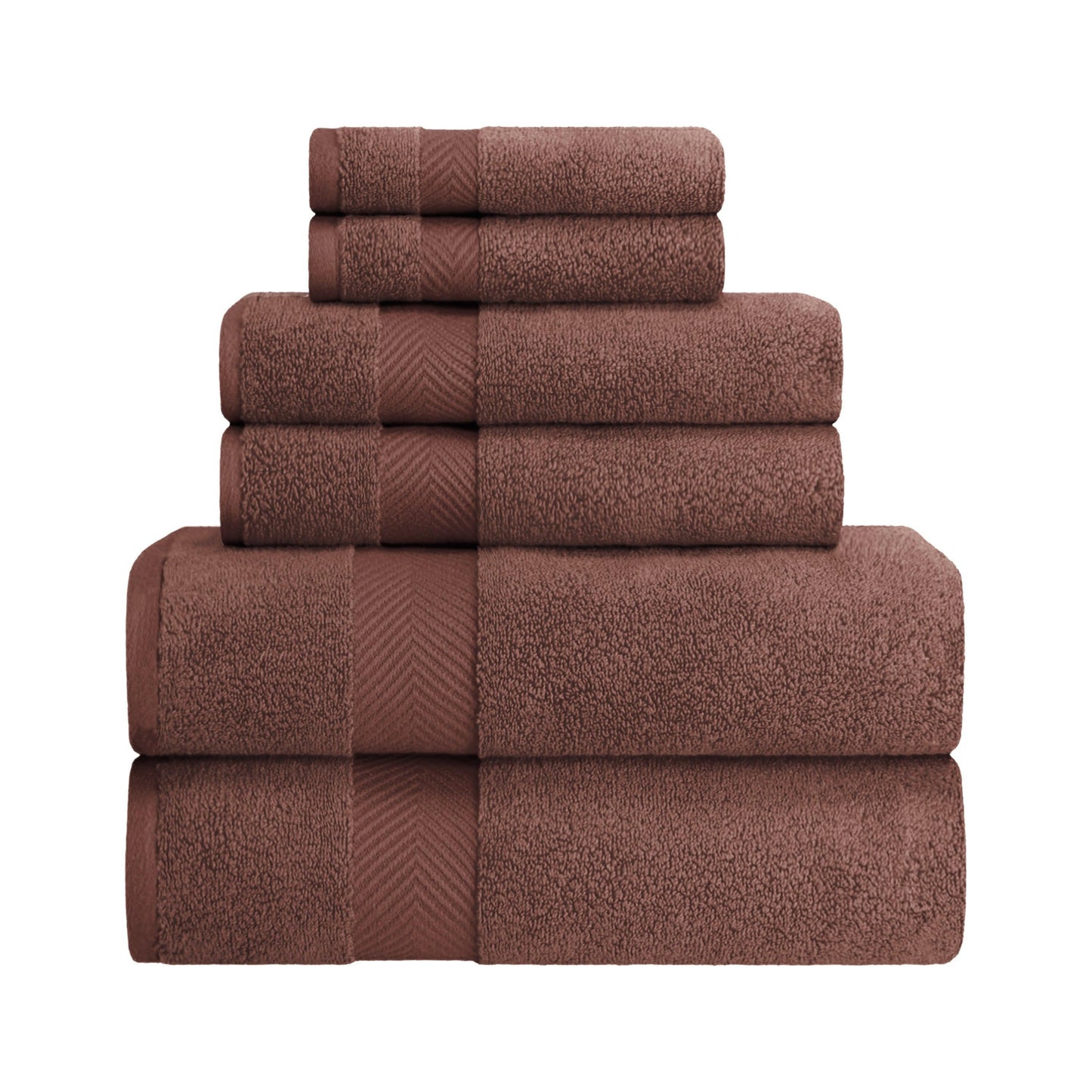 Zero-Twist Smart-Dry Absorbent Cotton Plush 6-Piece Towel Set FredCo