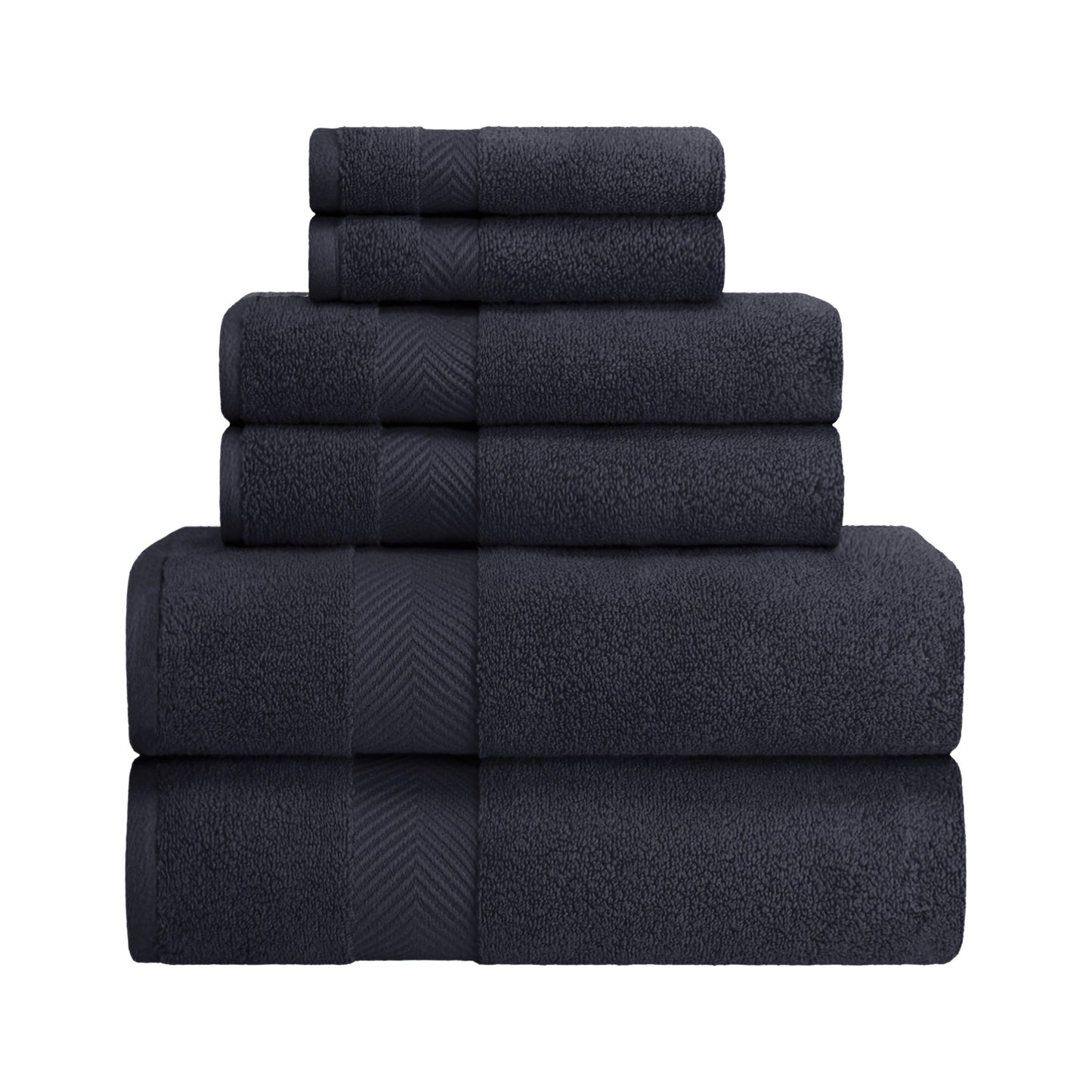 Zero-Twist Smart-Dry Absorbent Cotton Plush 6-Piece Towel Set FredCo