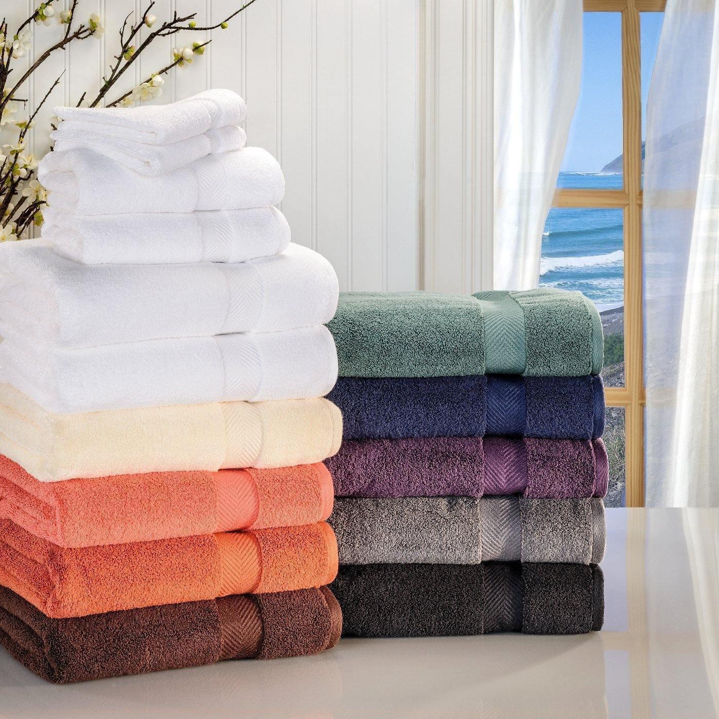 Zero-Twist Smart-Dry Absorbent Cotton Plush 6-Piece Towel Set FredCo